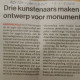 'Drie kunstenaars maken ontwerp voor monument', AD/De Dordtenaar 17-1-2020