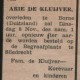 Overlijdensadvertentie Arie de Kluijver in de Merwestreek van 4 november 1949