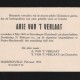 Rouwkaart herbegrafenis Arie van t Verlaat, februari 1952