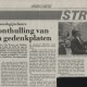 Onthulling plaquette in Hardinxveld-Giessendam door Burgemeester Van Wouwe (Gorcumse courant)