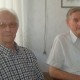 De heren  Korbijn (l) en Hagoort tijdens een interview door Kamp Amersfoort op 27-06-2011