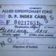 D.P. Index Card van Arie Blokland van de Allied Expeditionary Force